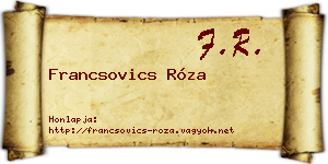 Francsovics Róza névjegykártya